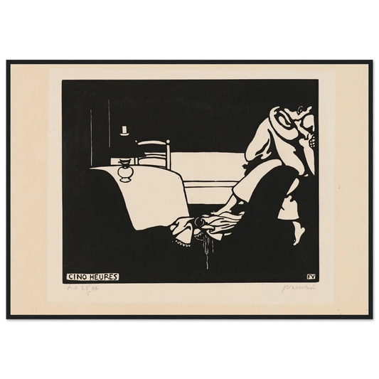 Five O’Clock (Cinq Heures) (1898) Art Print | Felix Vallotton - Framed Poster - 30x40 cm / 12x16″ - Black frame