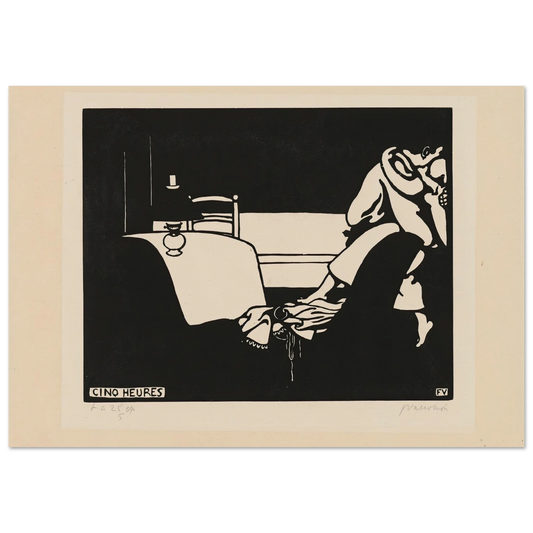 Five O’Clock (Cinq Heures) (1898) Art Print | Felix Vallotton - Framed Poster - 30x40 cm / 12x16″ - Black frame
