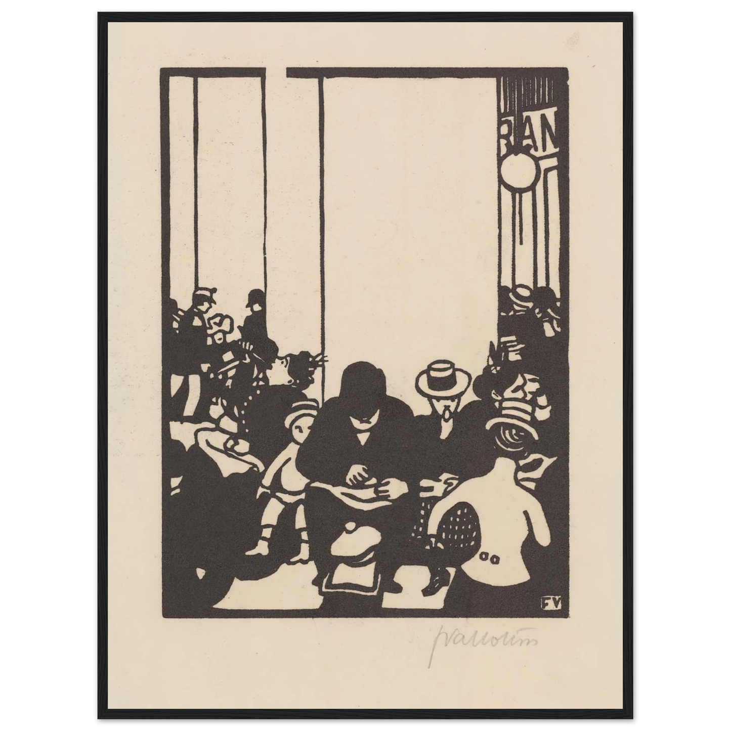 Five O’Clock (Cinq heures) (1901) Art Print | Felix Vallotton - Framed Poster - 30x40 cm / 12x16″ - Black frame