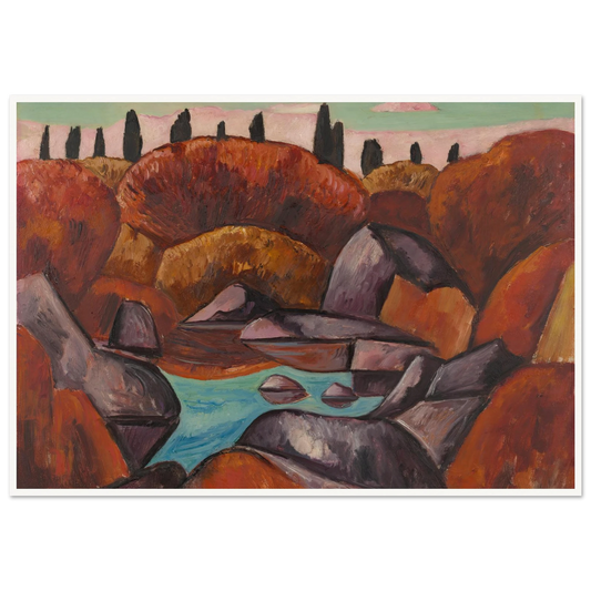 Flaming Pool—Dogtown (1931) Art Print | Marsden Hartley - Framed Poster - 30x40 cm / 12x16″ - Black frame