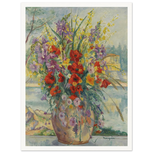 Fleurs Des Champs (1940) Art Print | Henri Manguin - Framed Poster - 30x40 cm / 12x16″ - Black frame