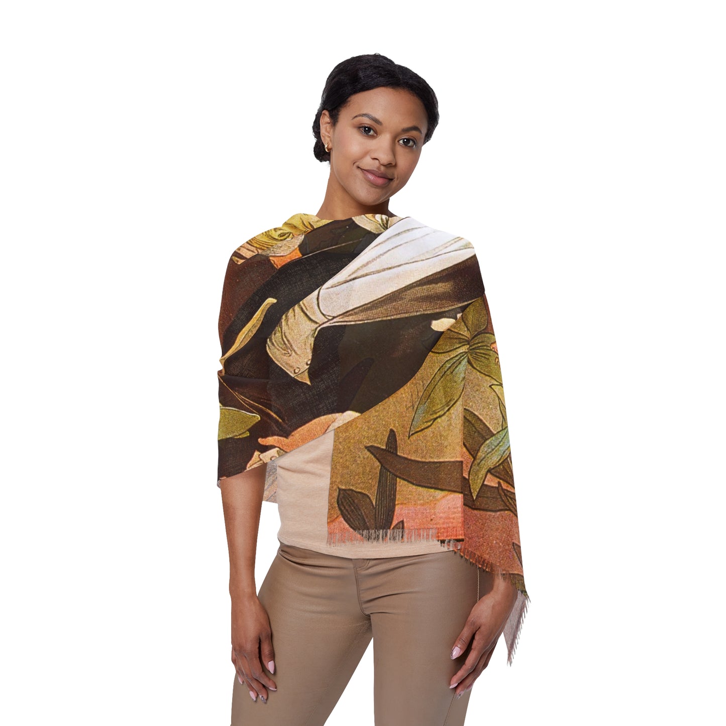 Flirt | Alphonse Mucha Scarf – Art Nouveau Scarf - - 27" × 71'' -