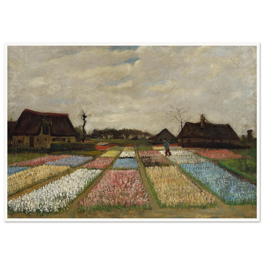 Flower Beds in Holland (c. 1883) Art Print | Vincent van Gogh - Framed Poster - 30x40 cm / 12x16″ - Black frame