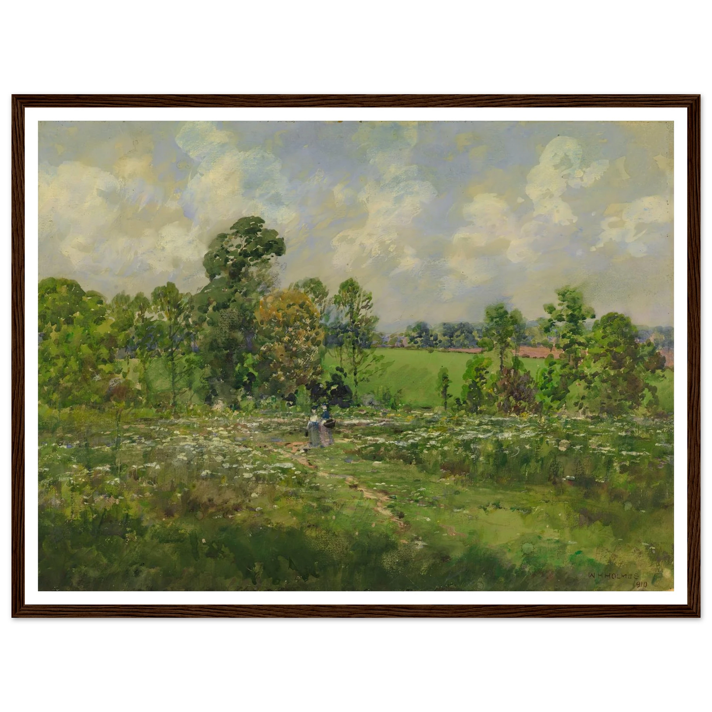 Flowery Meadow (1910) Art Print | William Henry Holmes - Framed Poster - 30x40 cm / 12x16″ - Black frame
