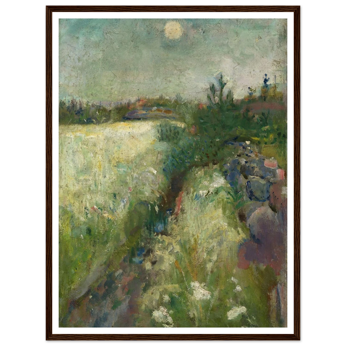 Flowery Meadow at Veierland (1887) Art Print | Edvard Munch - Framed Poster - 30x40 cm / 12x16″ - Black frame
