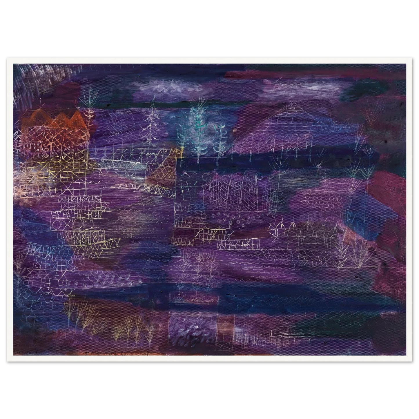 Flussbaulandschaft (1924) Art Print | Paul Klee - Framed Poster - 30x40 cm / 12x16″ - Black frame