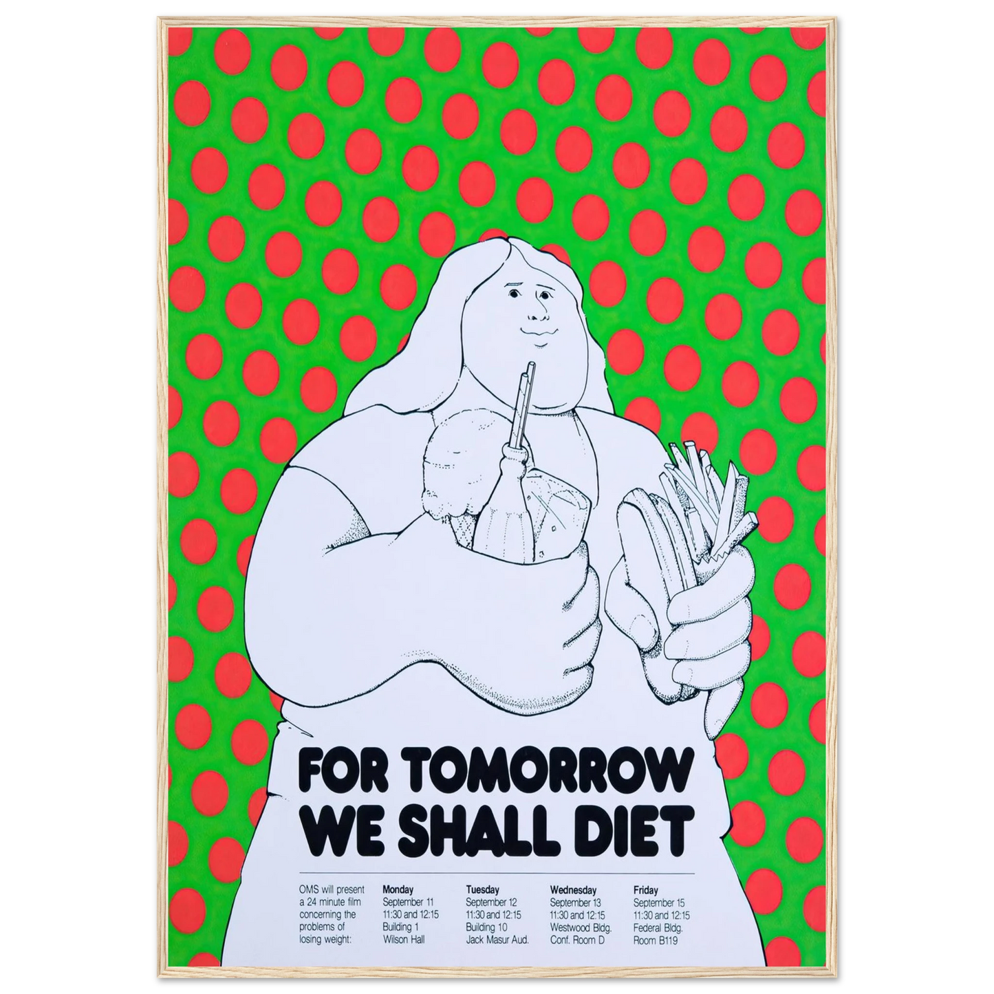 For tomorrow we shall diet Art Print | National Institutes of Health - Framed Poster - 30x40 cm / 12x16″ - Black frame