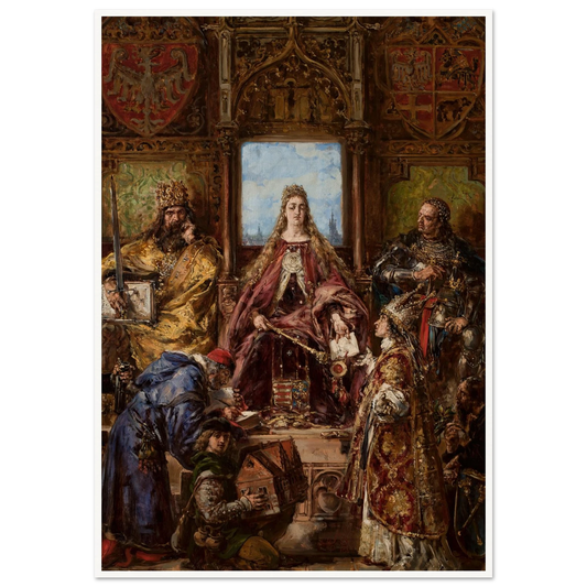 Founding of the Academy, 1361–1399–1400 AD, from the series “History of Civilization in Poland” (1888) Art Print | Jan Matejko - Framed Poster - 30x40 cm / 12x16″ - Black frame