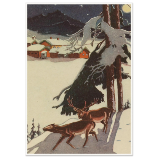 Fox Shadow Under Midnight Pine - Framed Poster - 30x40 cm / 12x16″ - Black frame