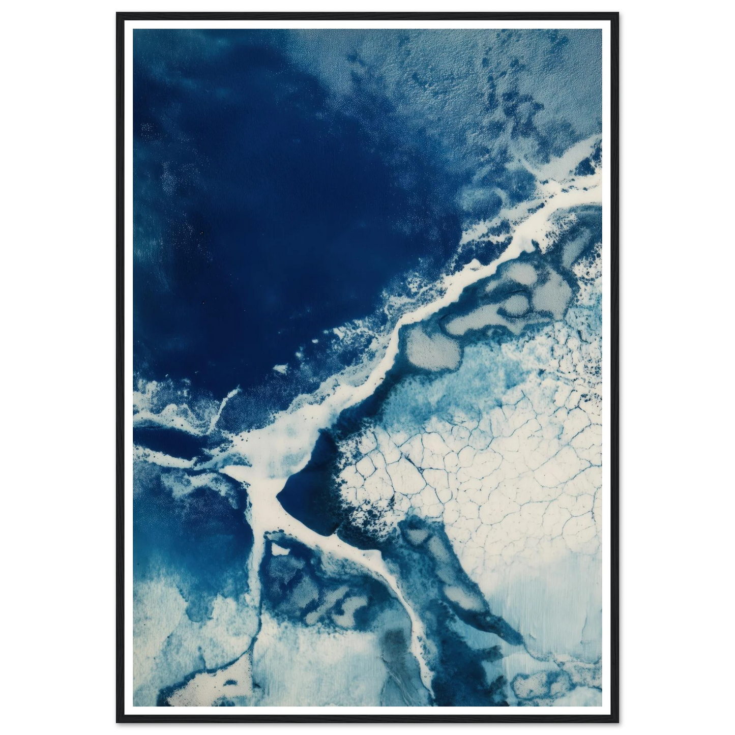 Fracture of Blue Ice - Framed Poster - 30x40 cm / 12x16″ - Black frame