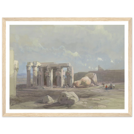 Fragments of a Colossal statue at the Memnonium, Thebes (1838) Art Print | David Roberts - Framed Poster - 30x40 cm / 12x16″ - Black frame