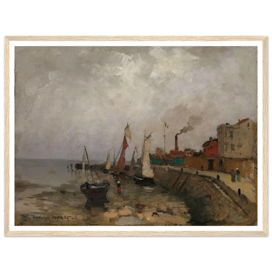 Fransk havn (Le Havre) (1875) Art Print | Frits Thaulow - Framed Poster - 30x40 cm / 12x16″ - Black frame