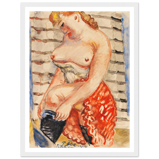 Frau mit schwarzen Strümpfen (1944) Art Print | Paul Kleinschmidt - Framed Poster - 30x40 cm / 12x16″ - Black frame