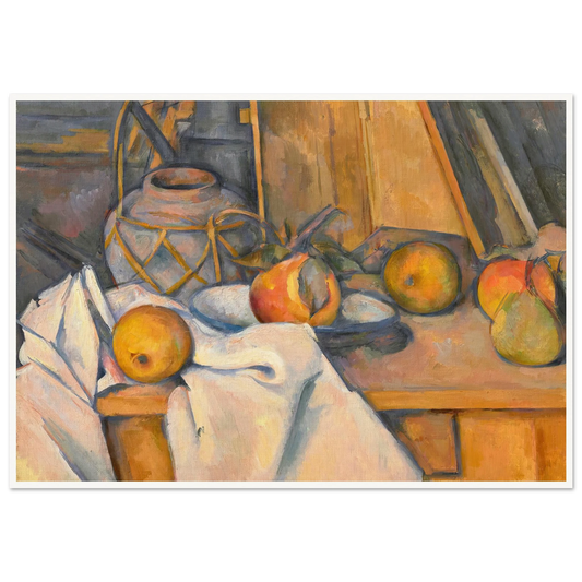Fruits et pot de gingembre (1890-1893) Art Print | Paul Cezanne - Framed Poster - 30x40 cm / 12x16″ - Black frame