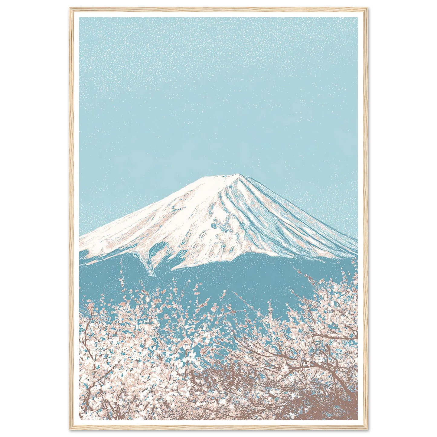 Fuji and The Sakura Veil - Framed Poster - 30x40 cm / 12x16″ - Black frame