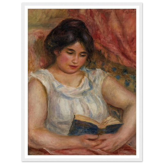 Gabrielle reading (1906) Art Print | Pierre Auguste Renoir - Framed Poster - 30x40 cm / 12x16″ - Black frame