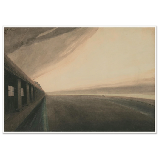 Galeries royales d’Ostende et plage, après l’orage (1907) Art Print | Leon Spilliaert - Framed Poster - 30x40 cm / 12x16″ - Black frame