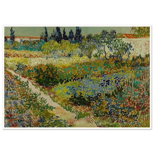Garden at Arles Art Print | Vincent van Gogh - Framed Poster - 30x40 cm / 12x16″ - Black frame