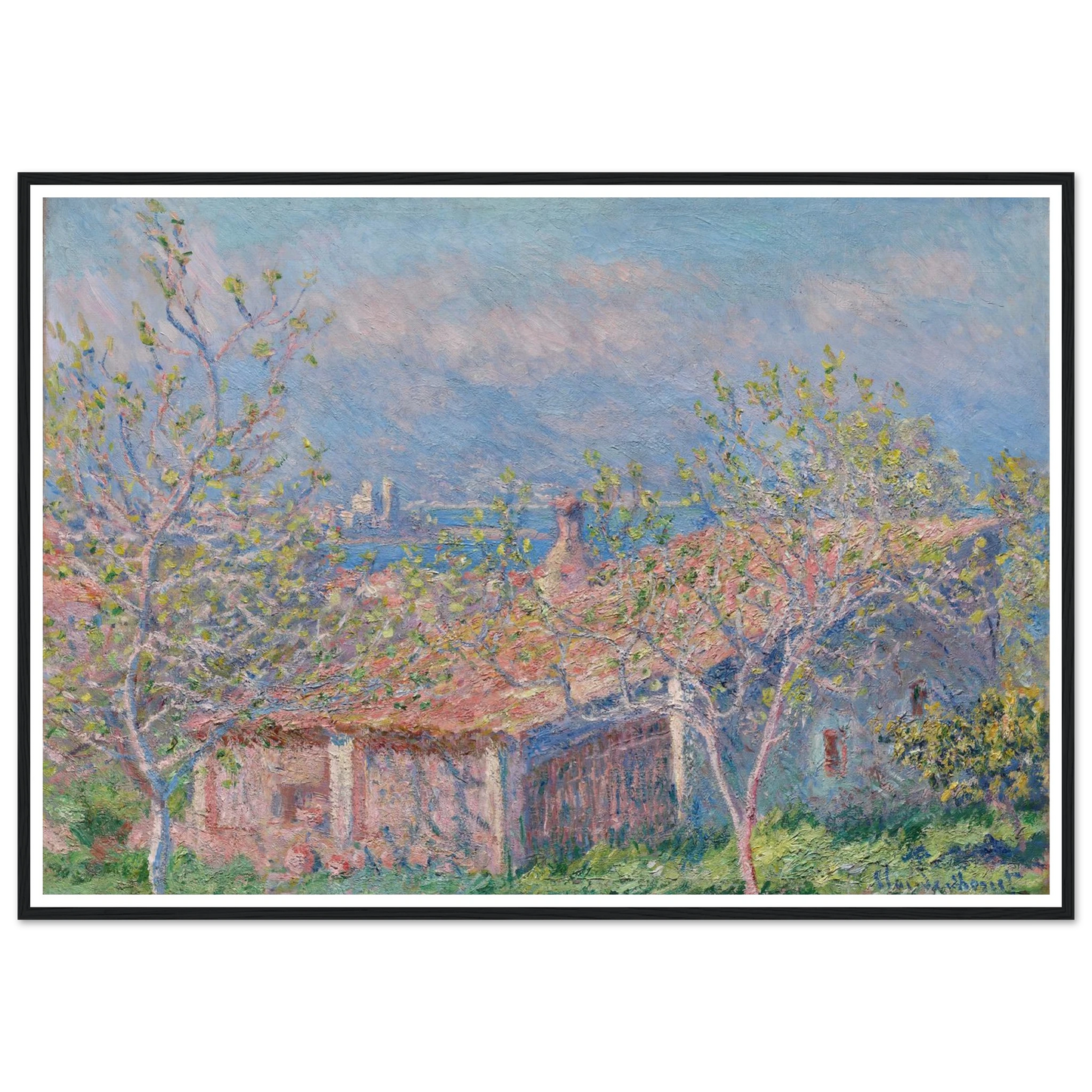 Gardener’s House at Antibes (1888) Art Print | Claude Monet - Framed Poster - 30x40 cm / 12x16″ - Black frame