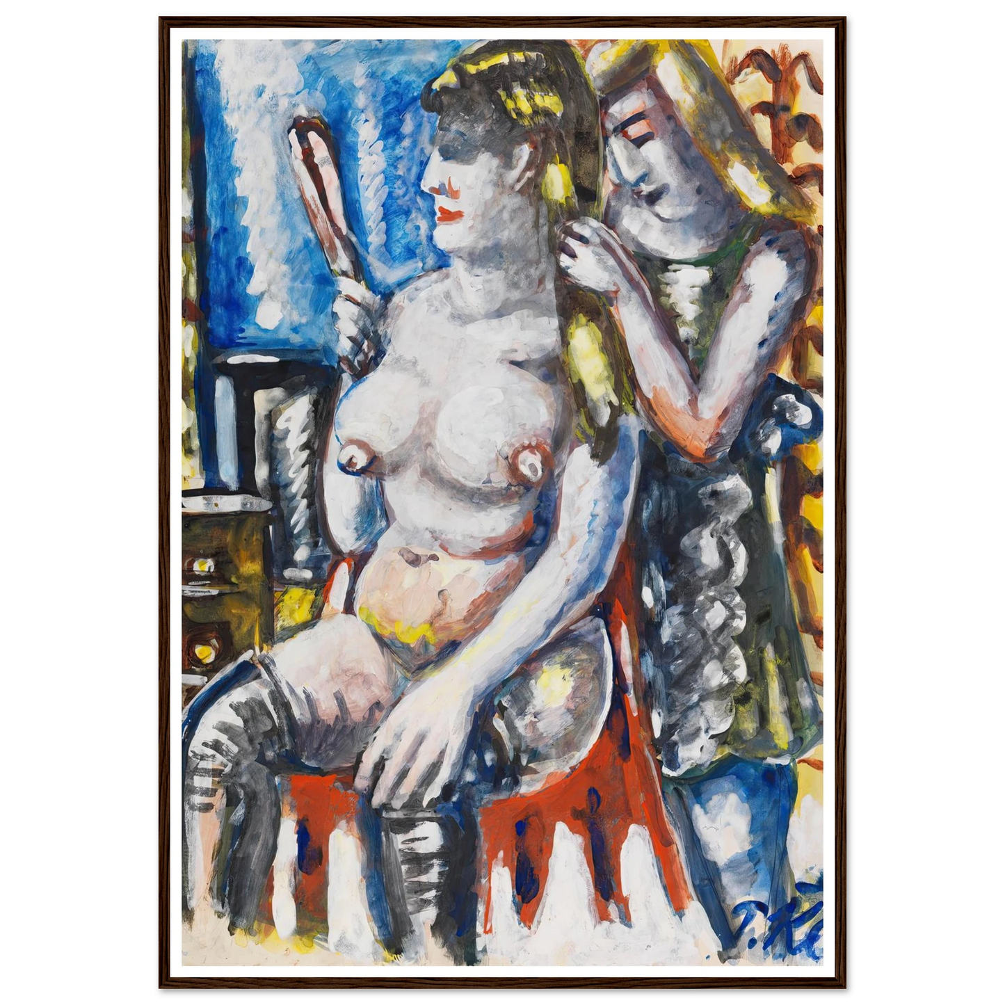 Garderobe (1947) Art Print | Paul Kleinschmidt - Framed Poster - 30x40 cm / 12x16″ - Black frame