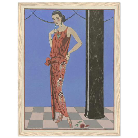 Gazette du Bon Ton. Art – Modes & Frivolités; Evening Attire (1923) Art Print | George Barbier - Framed Poster - 30x40 cm / 12x16″ - Black frame