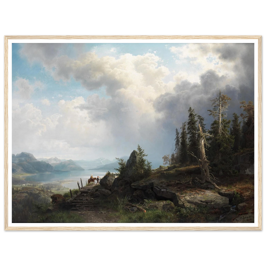 Gebirgslandschaft (1853) Art Print | August Wilhelm Leu - Framed Poster - 30x40 cm / 12x16″ - Black frame
