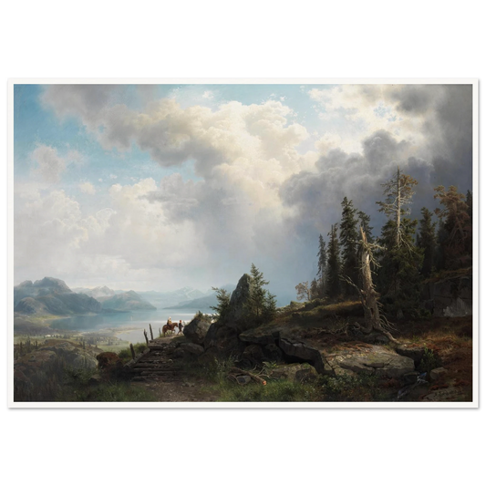 Gebirgslandschaft (1853) Art Print | August Wilhelm Leu - Framed Poster - 30x40 cm / 12x16″ - Black frame