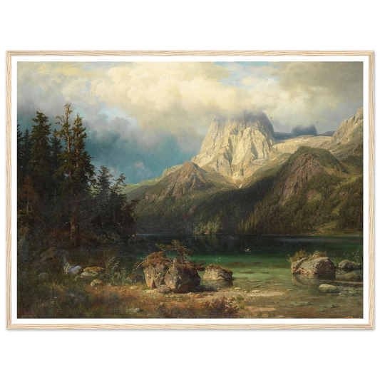 Gebirgslandschaft (1857) Art Print | August Wilhelm Leu - Framed Poster - 30x40 cm / 12x16″ - Black frame