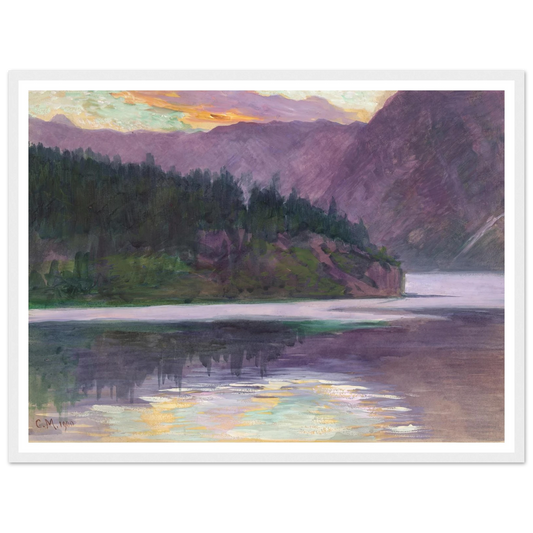 Gebirgssee (1900) Art Print | Carl Moll - Framed Poster - 30x40 cm / 12x16″ - Black frame
