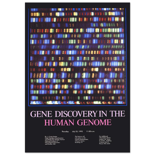 Gene discovery in the human genome (1992) Art Print | National Institutes of Health - Framed Poster - 30x40 cm / 12x16″ - Black frame