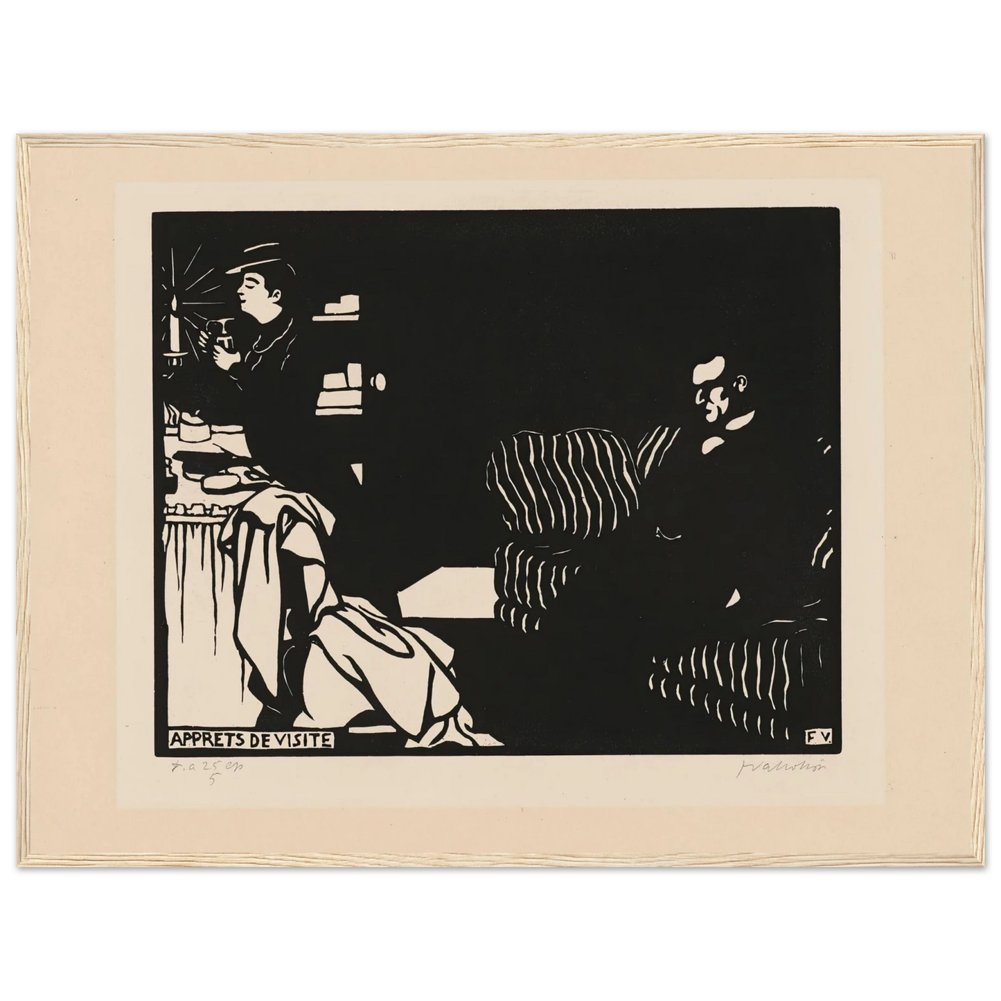 Getting Ready for a Visit (Apprets de visite) (1898) Art Print | Felix Vallotton - Framed Poster - 30x40 cm / 12x16″ - Black frame