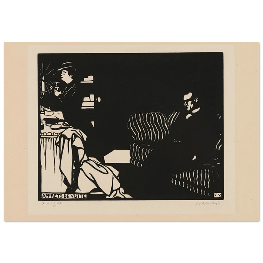 Getting Ready for a Visit (Apprets de visite) (1898) Art Print | Felix Vallotton - Framed Poster - 30x40 cm / 12x16″ - Black frame