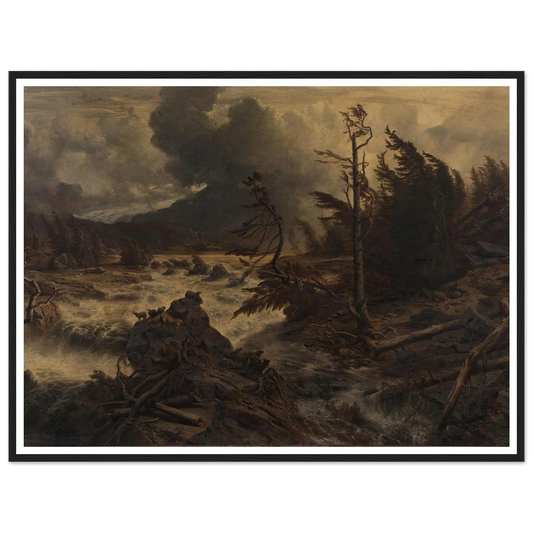 Gewittersturm im Hochgebirge (1858) Art Print | Albert Zimmermann - Framed Poster - 30x40 cm / 12x16″ - Black frame