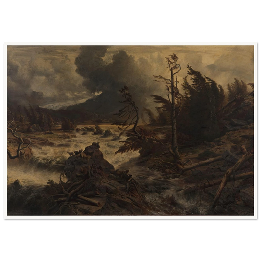 Gewittersturm im Hochgebirge (1858) Art Print | Albert Zimmermann - Framed Poster - 30x40 cm / 12x16″ - Black frame
