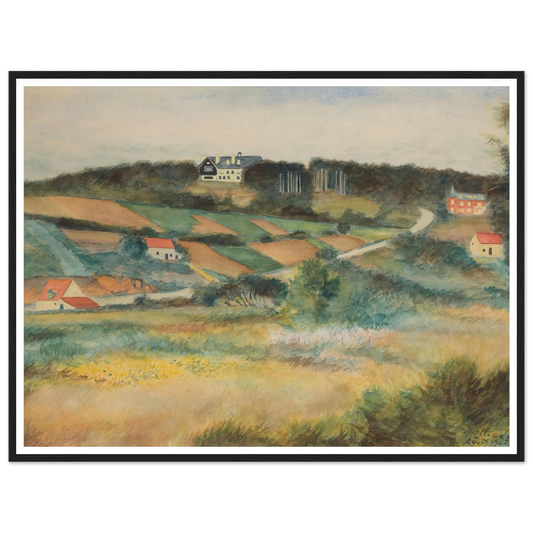 Gezicht op Sint-Genesius-Rode (1942) Art Print | Leon Spilliaert - Framed Poster - 30x40 cm / 12x16″ - Black frame