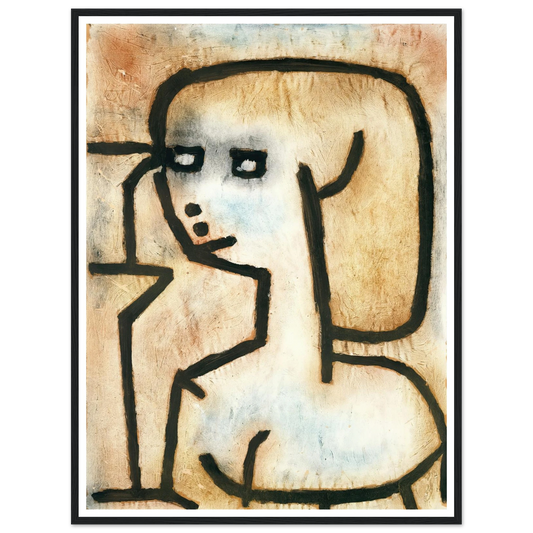 Girl in Mourning (1939) Art Print | Paul Klee - Framed Poster - 30x40 cm / 12x16″ - Black frame