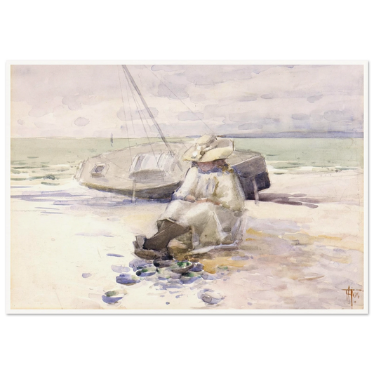 Girl on the beach (1900) Art Print | Frances Hodgkins - Framed Poster - 30x40 cm / 12x16″ - Black frame