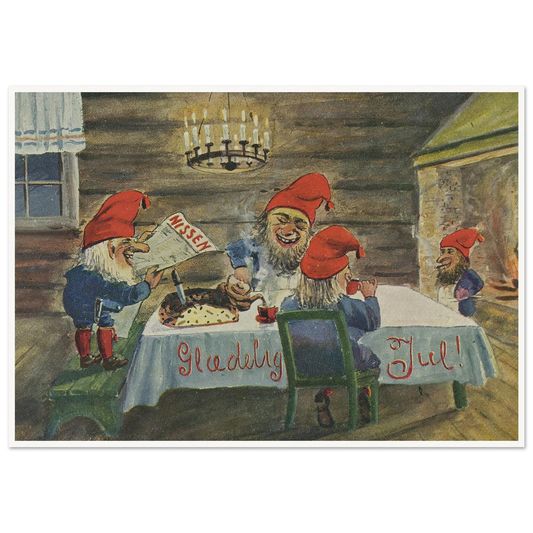 Gledelig Jul (Merry Christmas!) - Framed Poster - 30x40 cm / 12x16″ - Black frame