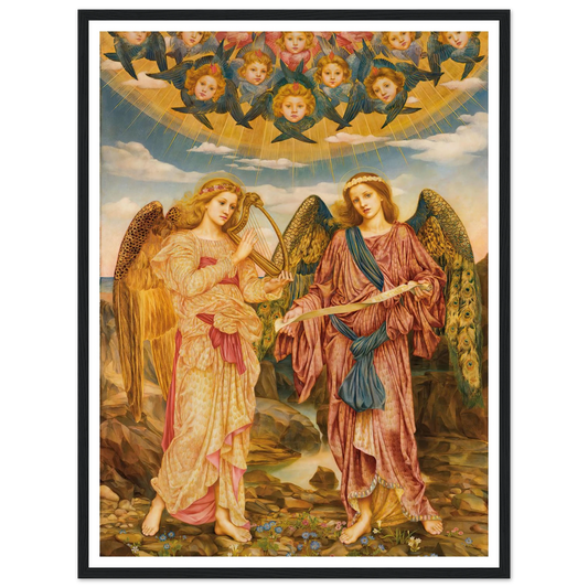 Gloria in Excelsis (1893) Art Print | Evelyn de Morgan - Framed Poster - 30x40 cm / 12x16″ - Black frame