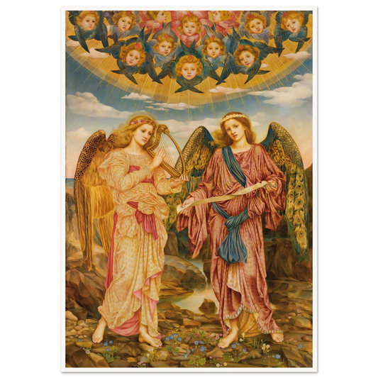 Gloria in Excelsis (1893) Art Print | Evelyn de Morgan - Framed Poster - 30x40 cm / 12x16″ - Black frame
