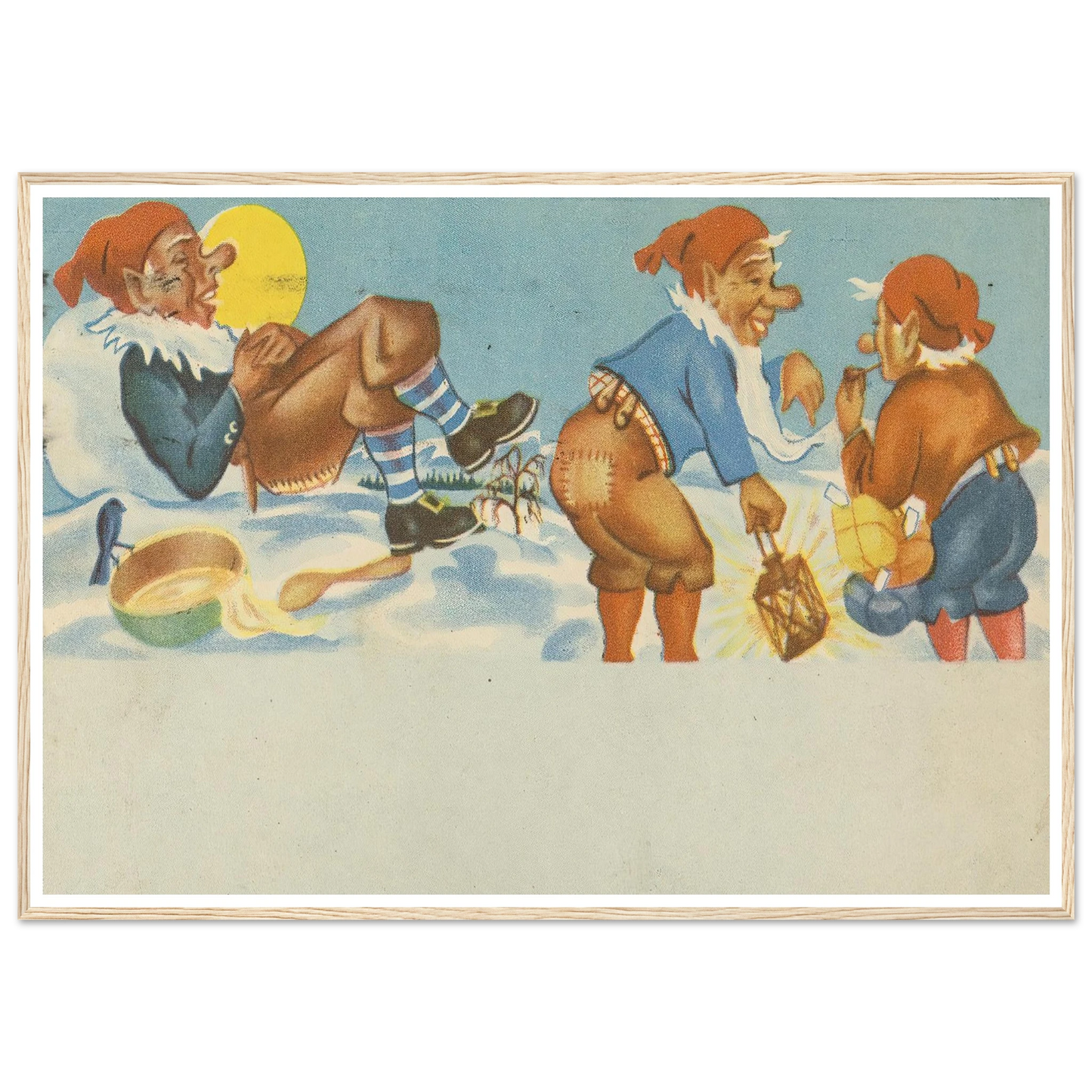 Gnomes Sharing Good Times - Framed Poster - 30x40 cm / 12x16″ - Black frame