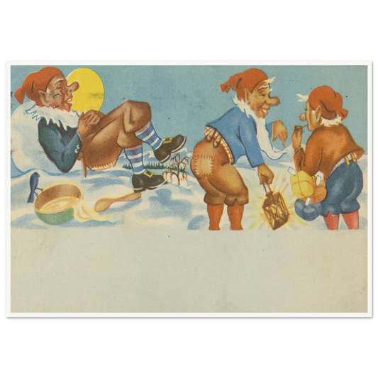 Gnomes Sharing Good Times - Framed Poster - 30x40 cm / 12x16″ - Black frame