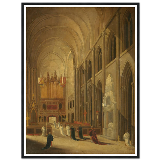 Going to Mass Art Print | David Roberts - Framed Poster - 30x40 cm / 12x16″ - Black frame