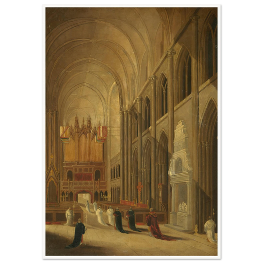 Going to Mass Art Print | David Roberts - Framed Poster - 30x40 cm / 12x16″ - Black frame