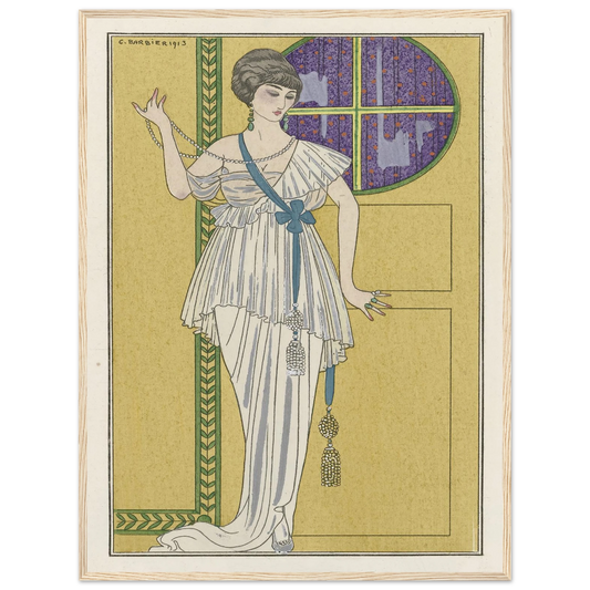Grande robe du soir (1913) Art Print | George Barbier - Framed Poster - 30x40 cm / 12x16″ - Black frame
