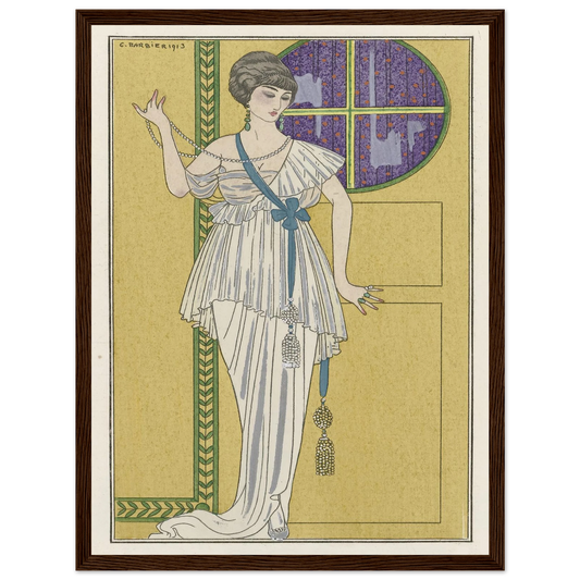 Grande robe du soir (1913) Art Print | George Barbier - Framed Poster - 30x40 cm / 12x16″ - Black frame
