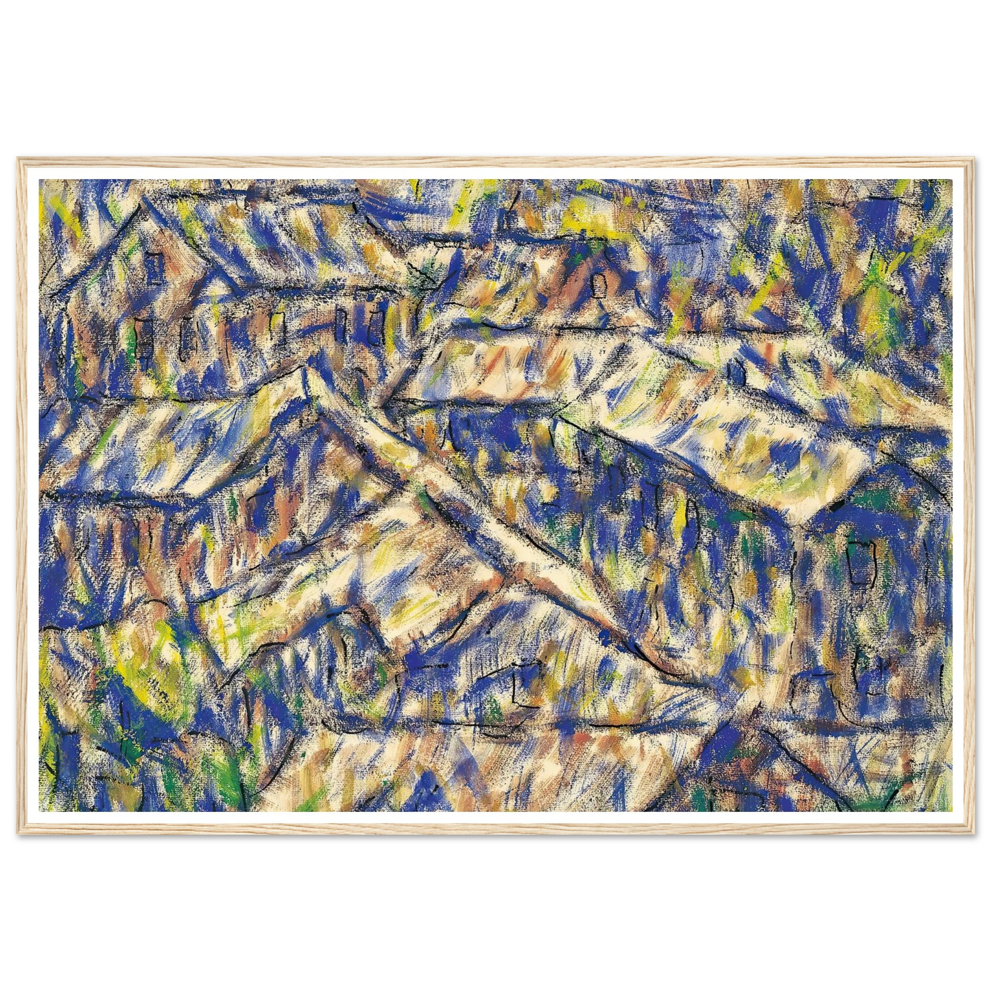 Granithäuser (Arcegno) (1927) Art Print | Christian Rohlfs - Framed Poster - 30x40 cm / 12x16″ - Black frame