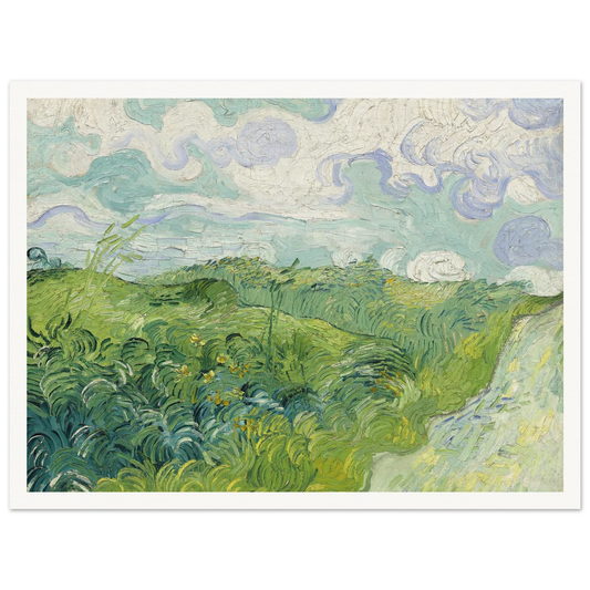 Green Wheat Fields, Auvers (1890) Art Print | Vincent van Gogh - Framed Poster - 30x40 cm / 12x16″ - Black frame