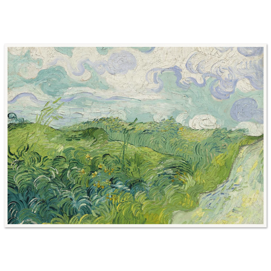 Green Wheat Fields, Auvers (1890) Art Print | Vincent van Gogh - Framed Poster - 30x40 cm / 12x16″ - Black frame