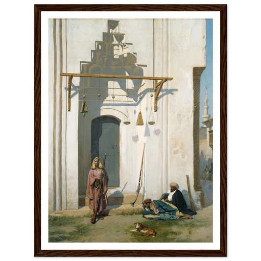 Guards at the Door of a Tomb (1870s) Art Print | Jean Leon Gerome - Framed Poster - 30x40 cm / 12x16″ - Black frame